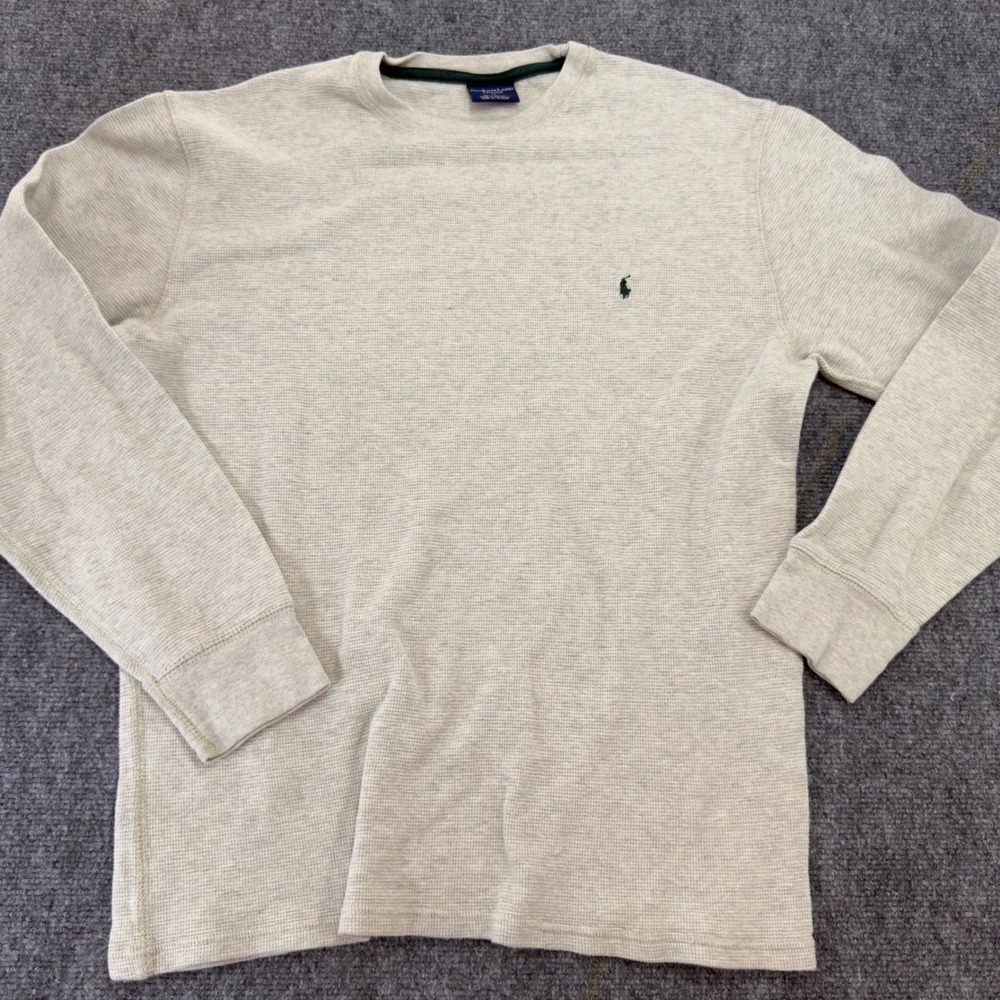 Polo Ralph Lauren Waffle Knit Thermal Sleepwear Top Cream Size XL
